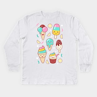 Ice Cream Emoji Mashup #2 Kids Long Sleeve T-Shirt